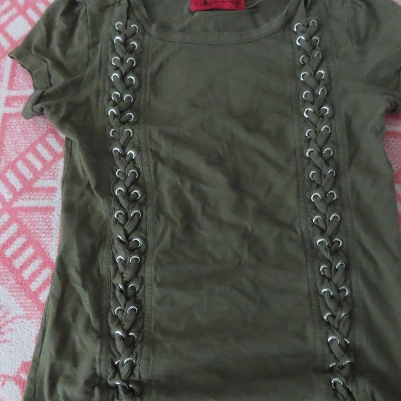 daang goodman tripp nyc green top laceup shirt no size - Picture 2 of 4